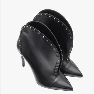 Balmain black leather booties